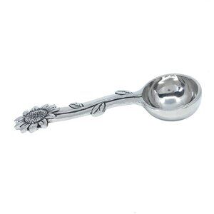 Coffee Tea  Scoop Spoon Handmade Pewter Decorative Sunflower NEW